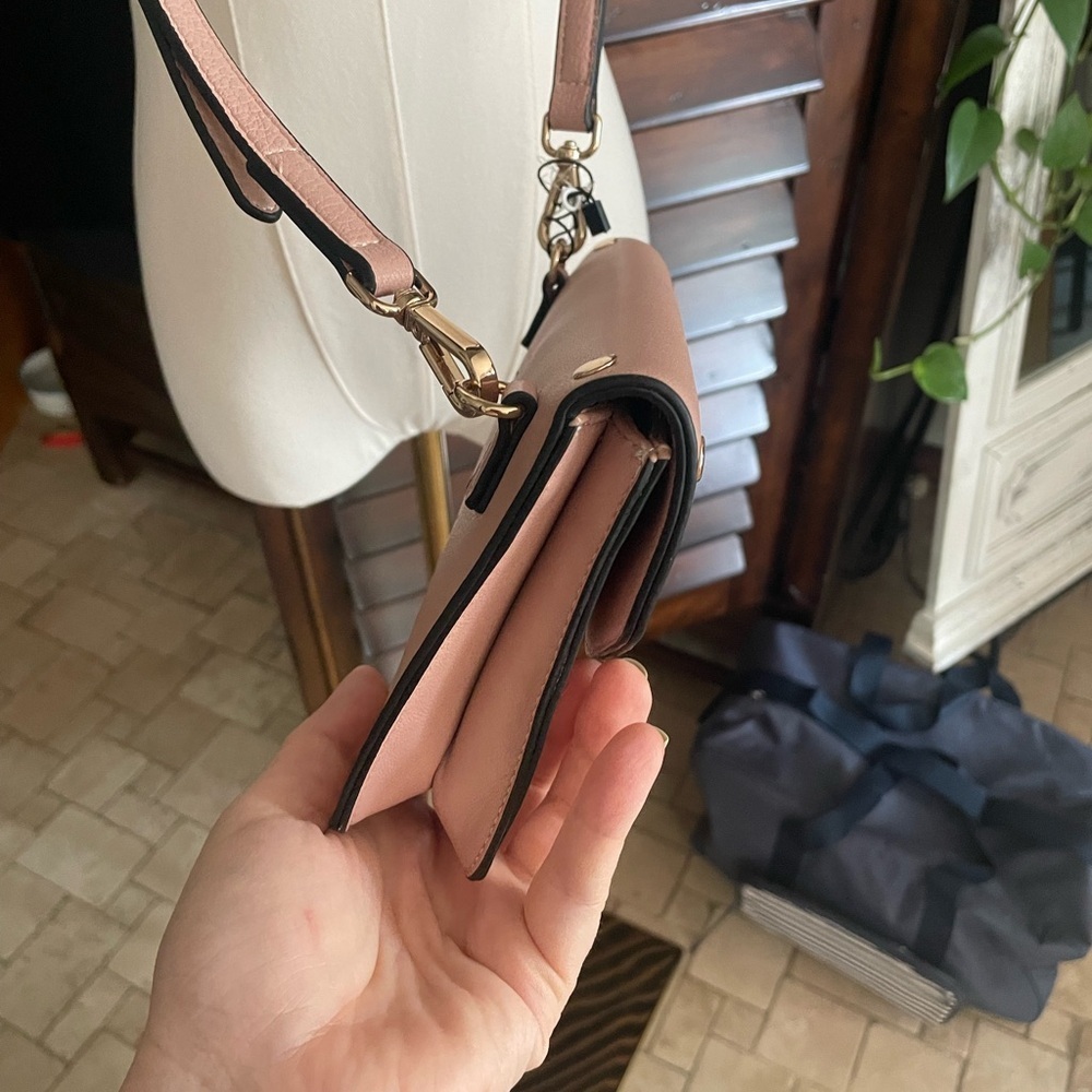 Love Moschino Pink Studded Crossbody Bag Vegan Leather Slight As Is - Picture 6 of 12